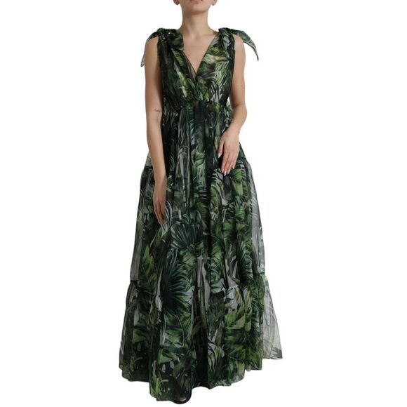 Dolce & Gabbana Mint Green Silk Fit Cut One Shoulder Dress